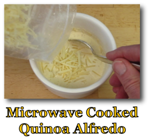 Microwave Cooked Quinoa Alfredo