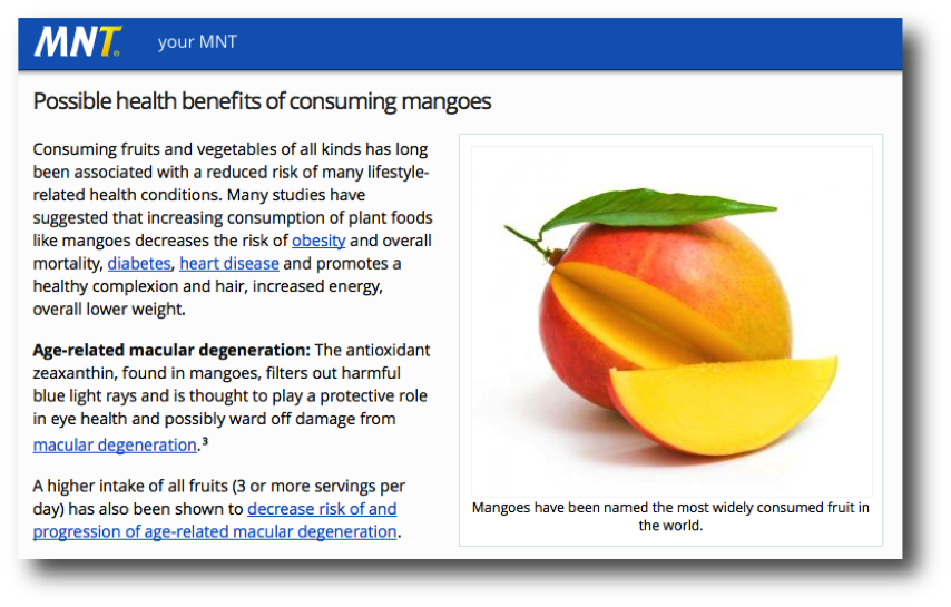 Medical News Today Mango Article