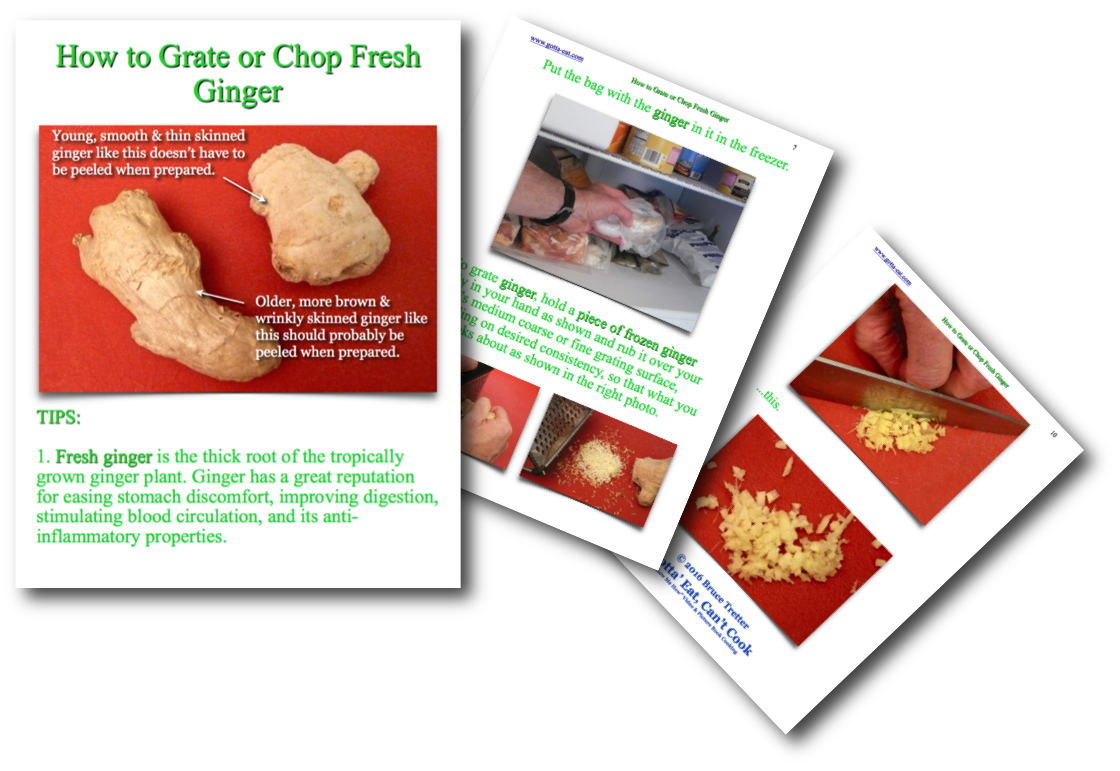 How to Grate or Chop Fresh Ginger Picture Book Directions