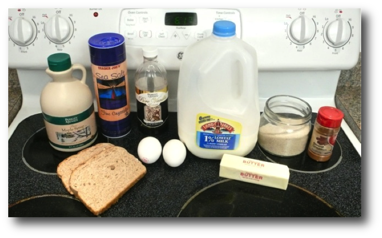 Pan Cooked French Toast Ingredients