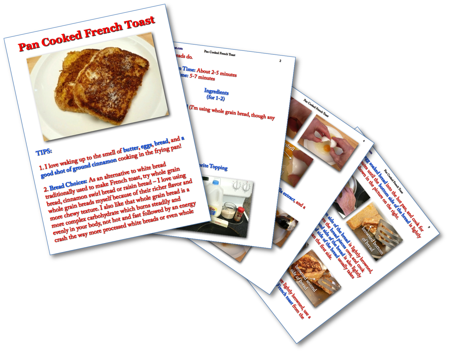 Pan Cooked French Toast Picture Book Recipe