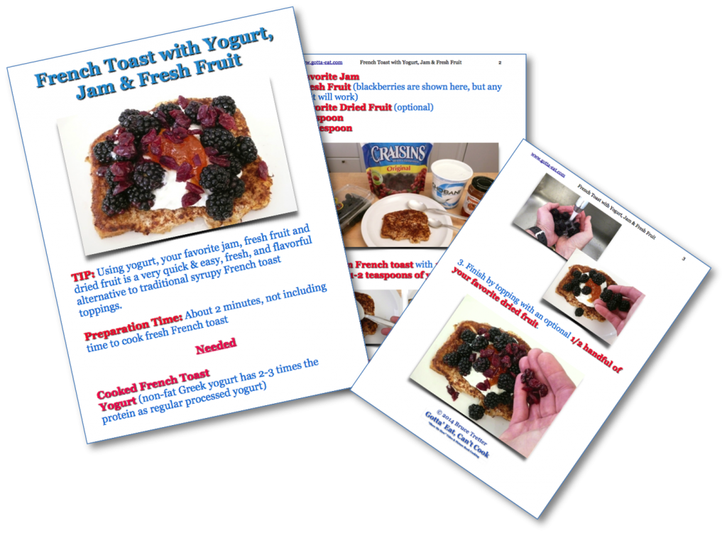 French Toast with Yogurt, Fresh Fruit & Jam Picture Book Recipe
