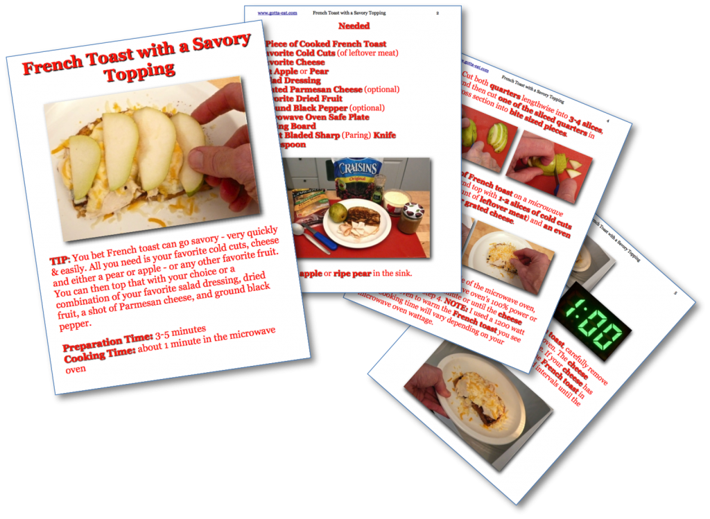 French Toast with a Savory Topping Picture Book Recipe Pages