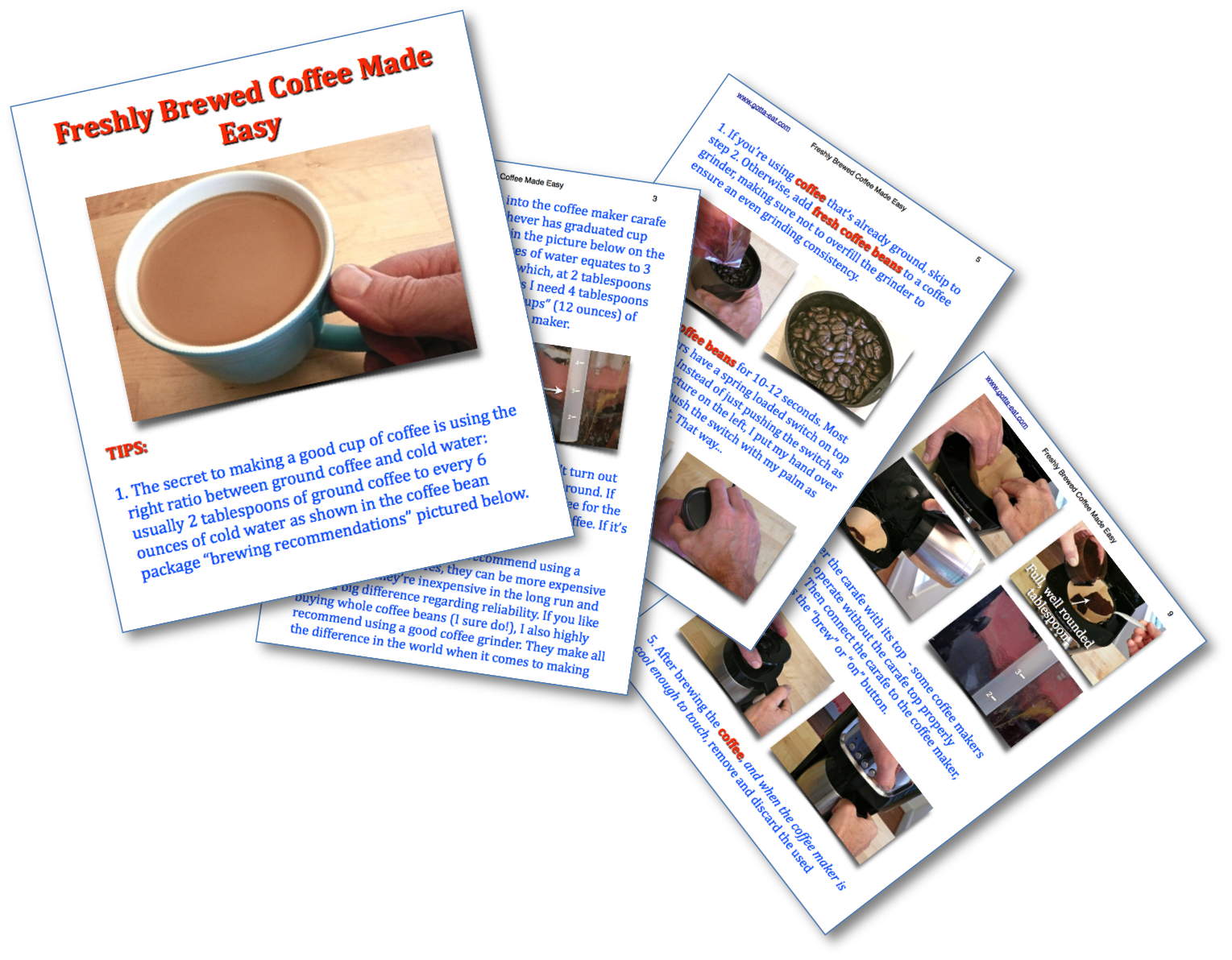 Freshly Brewed Coffee Step-By-Step Picture Book Recipe pages