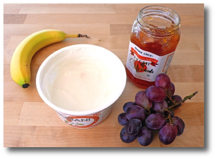 Grapes & Banana with Yogurt & Jam Ingredients