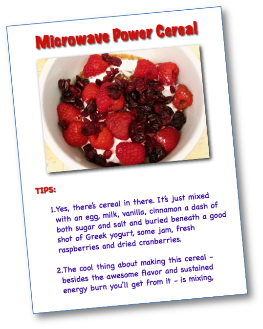 Power Cereal Picture Book Recipe page