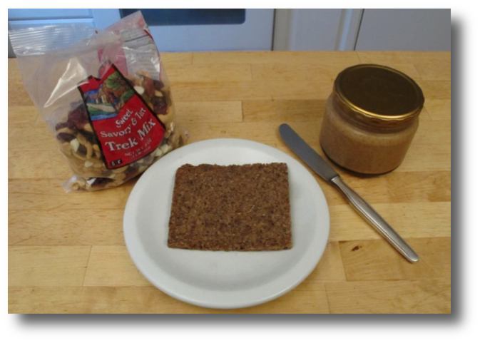 Pre or Post-Ride Nut Butter and Trail Mix Toast ingredients