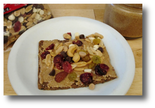 Pre or Post-Ride Nut Butter and Trail Mix Toast