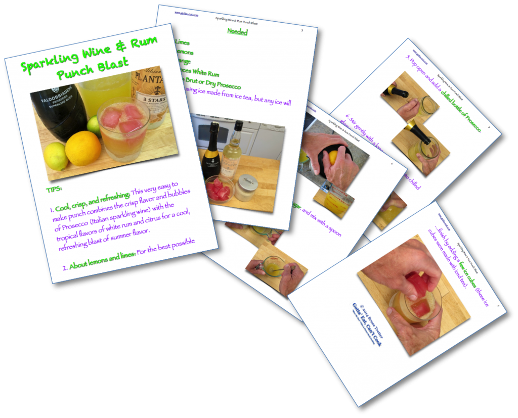 Sparkling Wine and Rum Punch Blast Picture Book Recipe pages