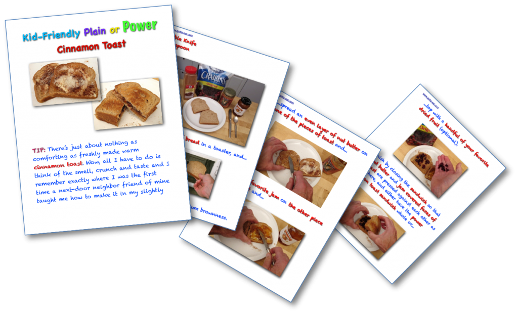 Kid-Friendly Power Cinnamon Toast Picture Book Recipe Pages