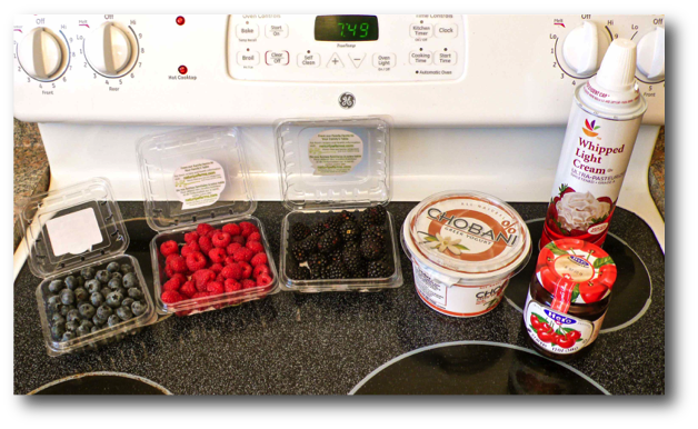 Fresh Berries, Yogurt, Jam & Whipped Cream Ingredients