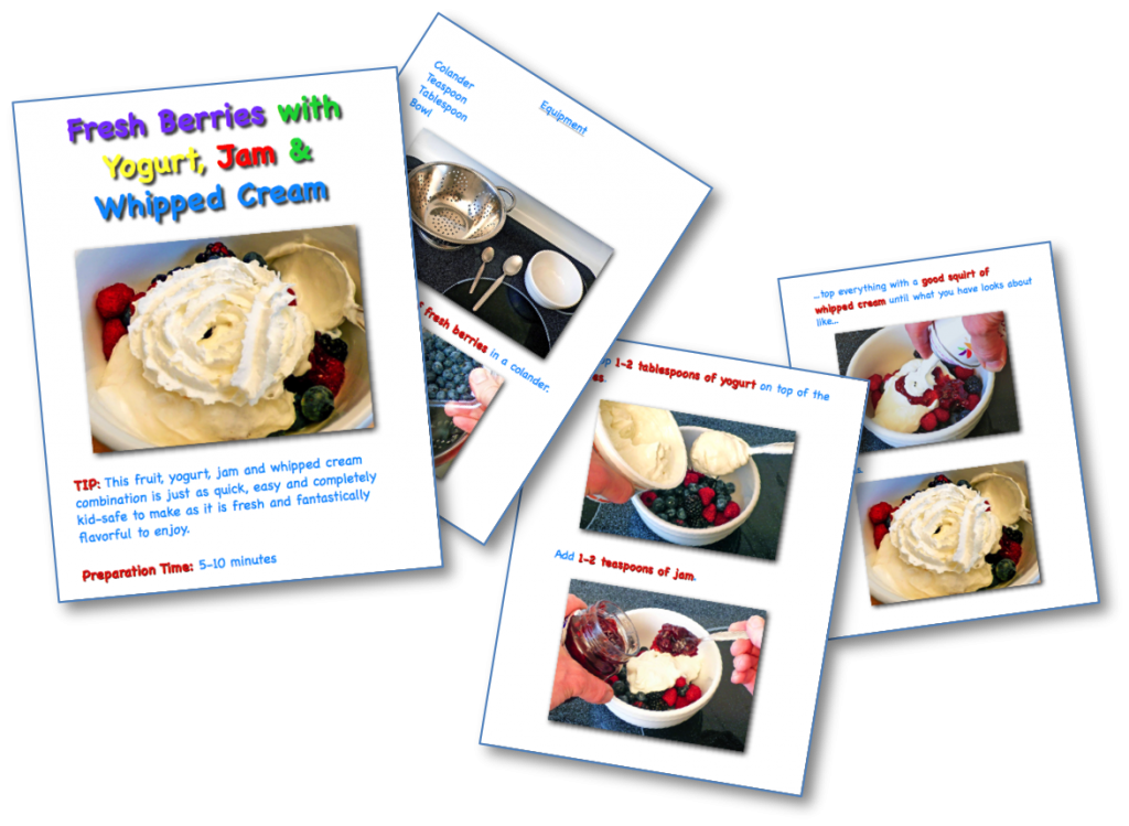 Fresh Berries, Yogurt, Jam & Whipped Cream Picture Book Recipe