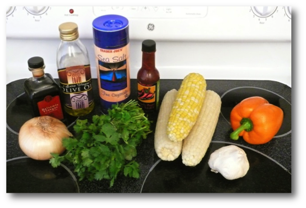 Crisp Corn and Bell Pepper Salad Ingredients