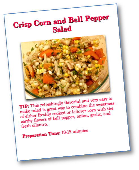 Crisp Corn and Bell Pepper Salad PIcture Book Recipe