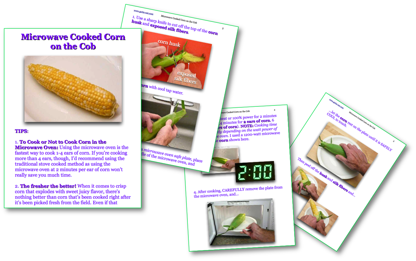 Microwave Cooked Corn on the Cob Picture Book Recipe