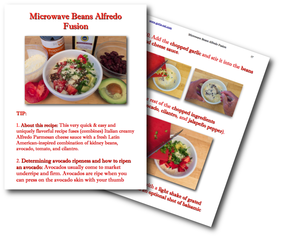 Microwave Beans Alfredo Fusion Picture Book Recipe