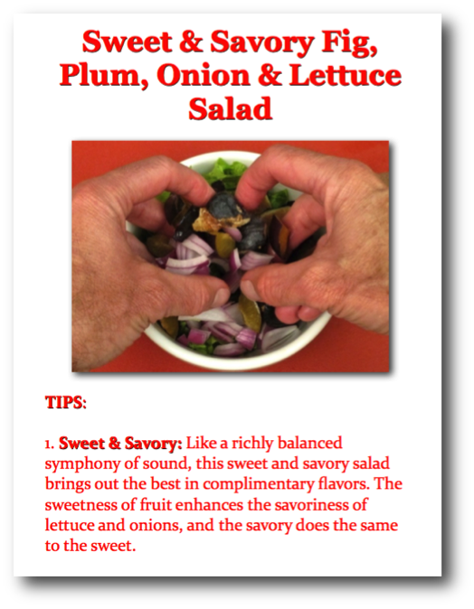 Sweet & Savory Fig, Plum, Onion & Lettuce Salad Picture Book Recipe