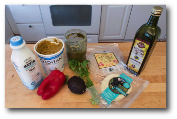 Microwave Cooked Pistachio Pesto & Hummus Quesadilla Ingredients