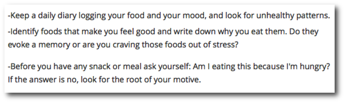 Emotional Connection to Eating Advice