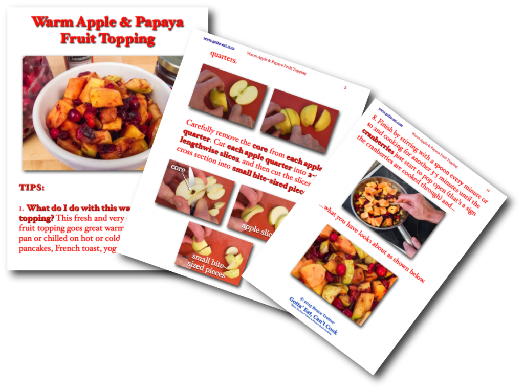 Warm Apple & Papaya Fruit Topping Picture Book Recipe