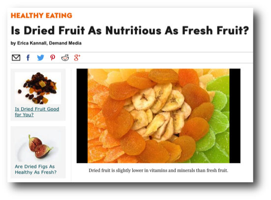 Dried Fruit vs. Fresh Fruit Nutrition