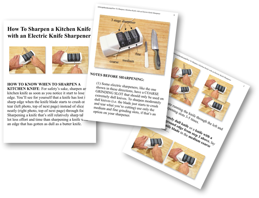 How to Sharpen a Kitchen Knife with an Electric Knife Sharpener Picture  Book Directions