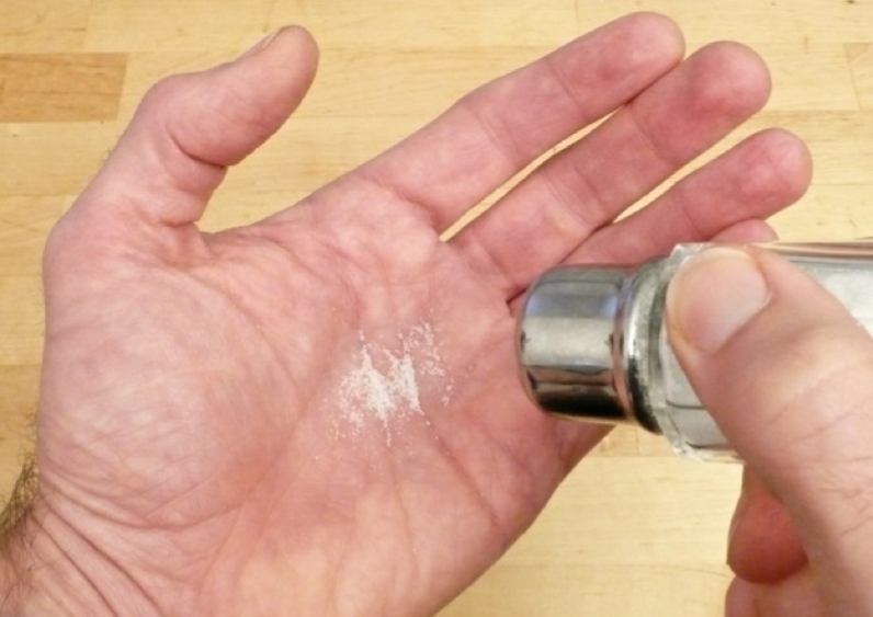 Dash of salt in the palm of my hand - with link to full picture book scrambled eggs recipe